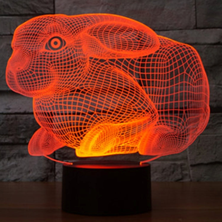 Rabbit Shape 3D Touch Switch Control LED Light , 7 Colour Discoloration Creative Visual Stereo Lamp Desk Lamp Night Light - Novelty Lighting by PMC TechLife | Online Shopping South Africa | PMC TechLife | Buy Now Pay Later Mobicred