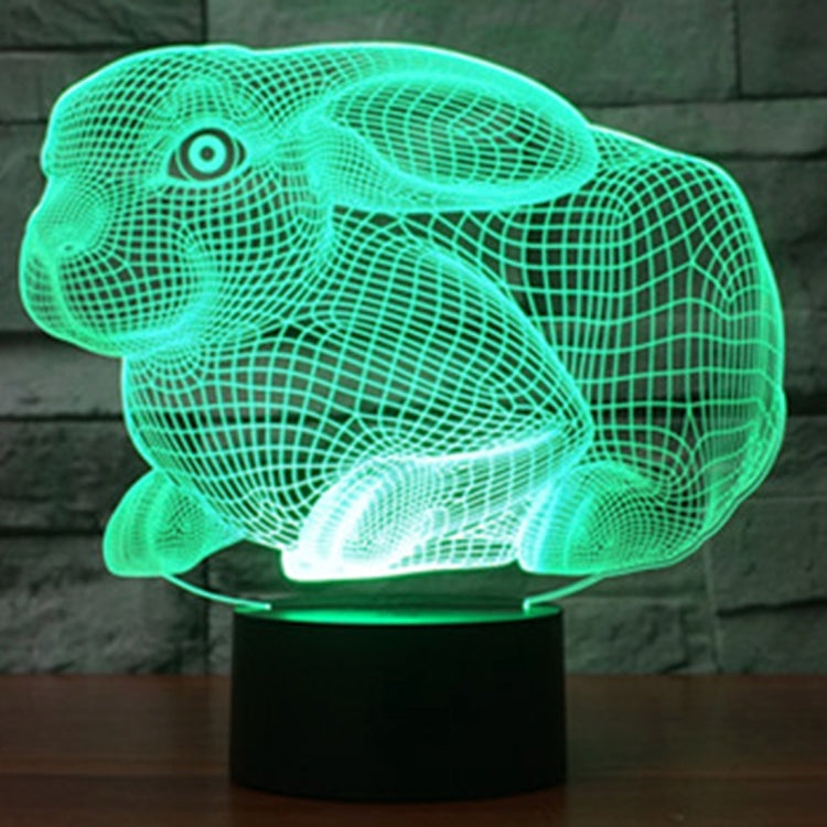 Rabbit Shape 3D Touch Switch Control LED Light , 7 Colour Discoloration Creative Visual Stereo Lamp Desk Lamp Night Light - Novelty Lighting by PMC TechLife | Online Shopping South Africa | PMC TechLife | Buy Now Pay Later Mobicred