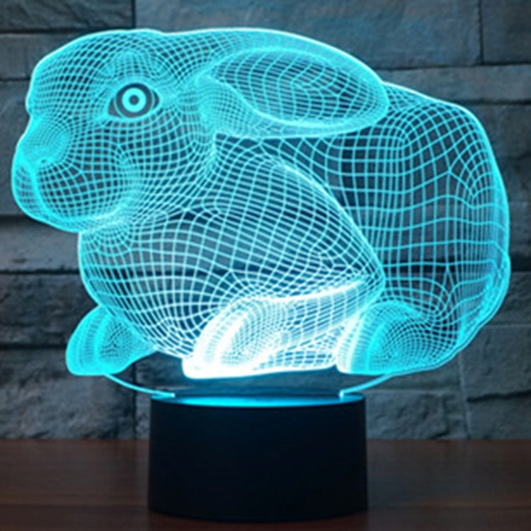 Rabbit Shape 3D Touch Switch Control LED Light , 7 Colour Discoloration Creative Visual Stereo Lamp Desk Lamp Night Light - Novelty Lighting by PMC TechLife | Online Shopping South Africa | PMC TechLife | Buy Now Pay Later Mobicred