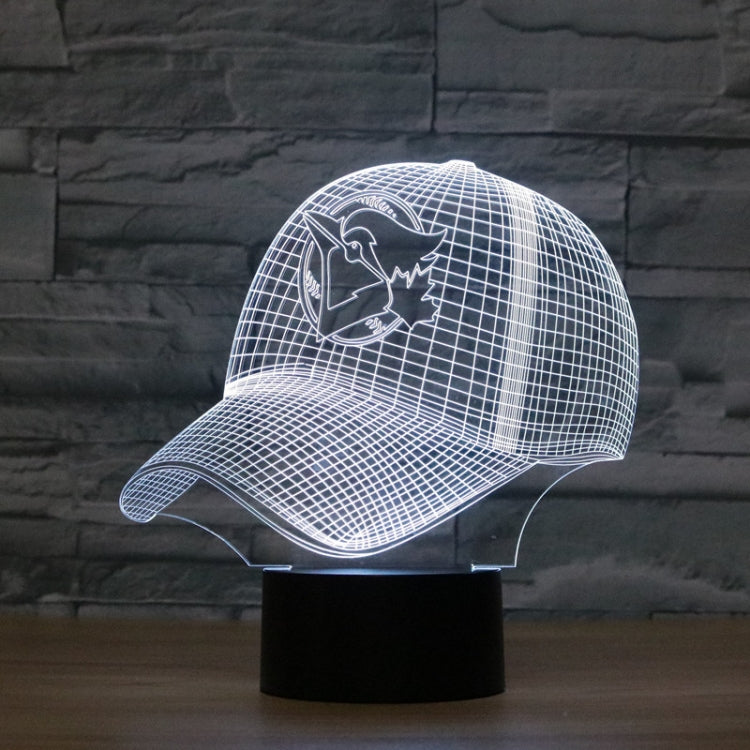 Baseball Cap Shape 3D Colorful LED Vision Light Table Lamp, Charging Touch Version - Novelty Lighting by PMC TechLife | Online Shopping South Africa | PMC TechLife | Buy Now Pay Later Mobicred