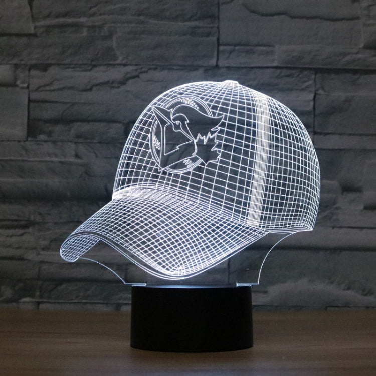Baseball Cap Shape 3D Colorful LED Vision Light Table Lamp, Charging Touch Version - Novelty Lighting by PMC TechLife | Online Shopping South Africa | PMC TechLife | Buy Now Pay Later Mobicred