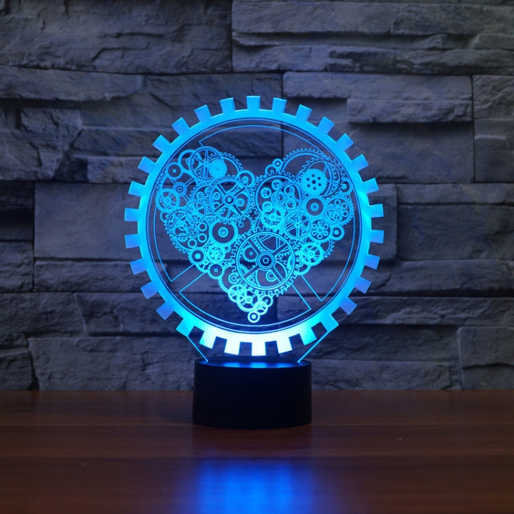 Gear Heart Shape 3D Colorful LED Vision Light Table Lamp, USB Touch Version - Novelty Lighting by PMC TechLife | Online Shopping South Africa | PMC TechLife | Buy Now Pay Later Mobicred