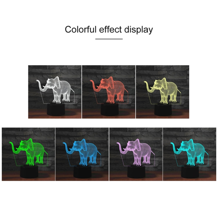 Elephant Shape 3D Colorful LED Vision Light Table Lamp, 16 Colors Remote Control Version - Novelty Lighting by PMC TechLife | Online Shopping South Africa | PMC TechLife | Buy Now Pay Later Mobicred