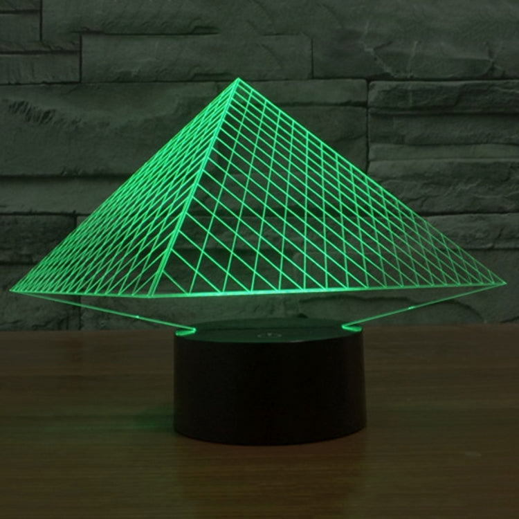 Pyramid Style 3D Touch Switch Control LED Light , 7 Colour Discoloration Creative Visual Stereo Lamp Desk Lamp Night Light - Novelty Lighting by PMC TechLife | Online Shopping South Africa | PMC TechLife | Buy Now Pay Later Mobicred