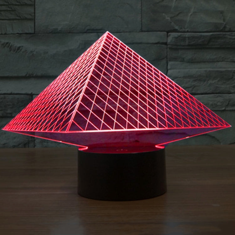 Pyramid Style 3D Touch Switch Control LED Light , 7 Colour Discoloration Creative Visual Stereo Lamp Desk Lamp Night Light - Novelty Lighting by PMC TechLife | Online Shopping South Africa | PMC TechLife | Buy Now Pay Later Mobicred
