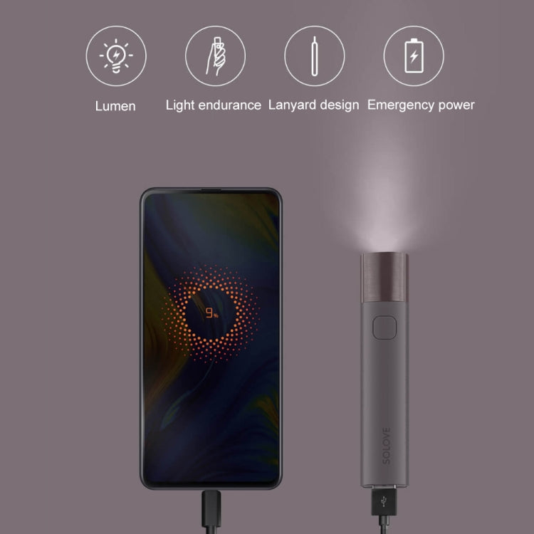 Original Xiaomi Youpin SOLOVE LED Flashlight 3000mAh USB Multi-function Portable Lighting(Purple) - LED Flashlight by Xiaomi | Online Shopping South Africa | PMC Jewellery | Buy Now Pay Later Mobicred