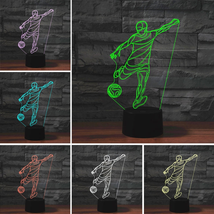 Playing Football Shape 3D Colorful LED Vision Light Table Lamp, USB & Battery Version - Novelty Lighting by PMC TechLife | Online Shopping South Africa | PMC TechLife | Buy Now Pay Later Mobicred