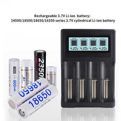 Micro USB 4 Slot Battery Charger for 3.7V Lithium-ion Battery, with LCD Display - Charger & Converter by PMC Jewellery | Online Shopping South Africa | PMC Jewellery | Buy Now Pay Later Mobicred