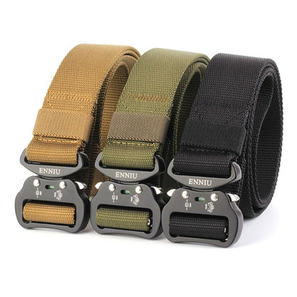 ENNIU 3.8cm Wide Aviation Aluminum Buckle Nylon Belt Adjustable Multifunction Training Belts (Army Green) - Belts by PMC Jewellery | Online Shopping South Africa | PMC Jewellery | Buy Now Pay Later Mobicred