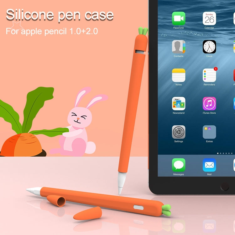 LOVE MEI For Apple Pencil 2 Carrot Shape Stylus Pen Silicone Protective Case Cover(Red) - Pencil Accessories by LOVE MEI | Online Shopping South Africa | PMC TechLife