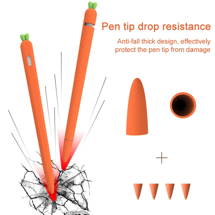LOVE MEI For Apple Pencil 2 Carrot Shape Stylus Pen Silicone Protective Case Cover(White) - Pencil Accessories by LOVE MEI | Online Shopping South Africa | PMC TechLife
