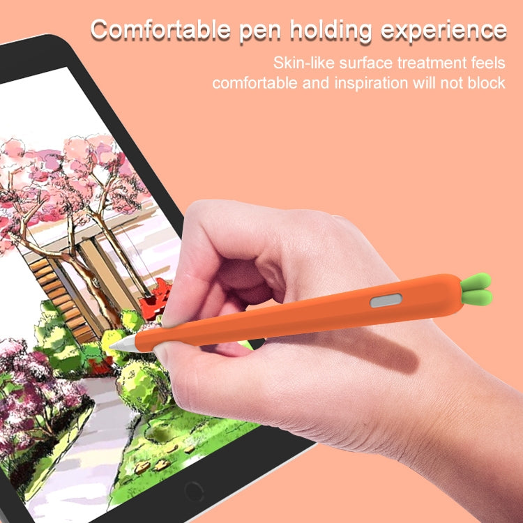 LOVE MEI For Apple Pencil 2 Carrot Shape Stylus Pen Silicone Protective Case Cover(White) - Pencil Accessories by LOVE MEI | Online Shopping South Africa | PMC TechLife
