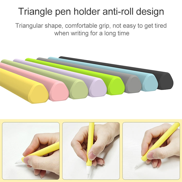 LOVE MEI For Apple Pencil 1 Triangle Shape Stylus Pen Silicone Protective Case Cover (Grey) - Pencil Accessories by LOVE MEI | Online Shopping South Africa | PMC TechLife