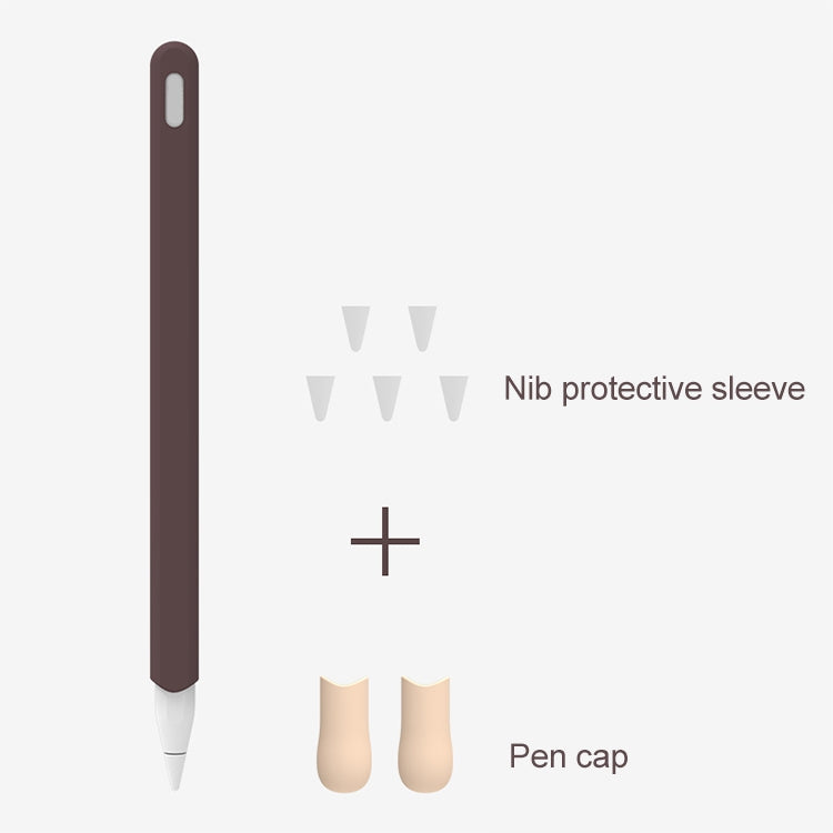 LOVE MEI For Apple Pencil 2 Stripe Design Stylus Pen Silicone Protective Case Cover (Black) - Pencil Accessories by LOVE MEI | Online Shopping South Africa | PMC TechLife | Buy Now Pay Later Mobicred