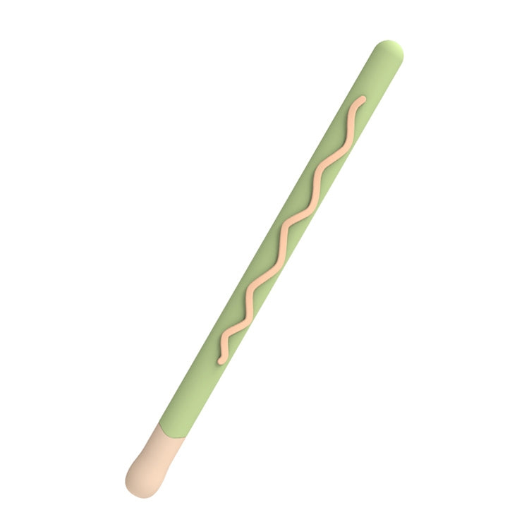 LOVE MEI For Apple Pencil 1 Stripe Design Stylus Pen Silicone Protective Case Cover(Green) - Pencil Accessories by LOVE MEI | Online Shopping South Africa | PMC TechLife | Buy Now Pay Later Mobicred