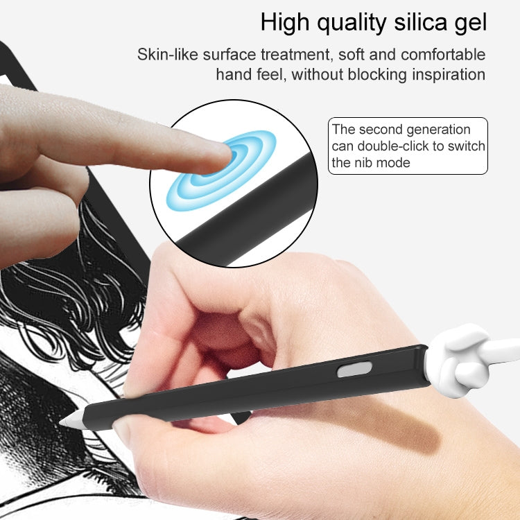 LOVE MEI For Apple Pencil 2 Middle Finger Shape Stylus Pen Silicone Protective Case Cover (Black) - free shipping - PMC TechLife - Order now!