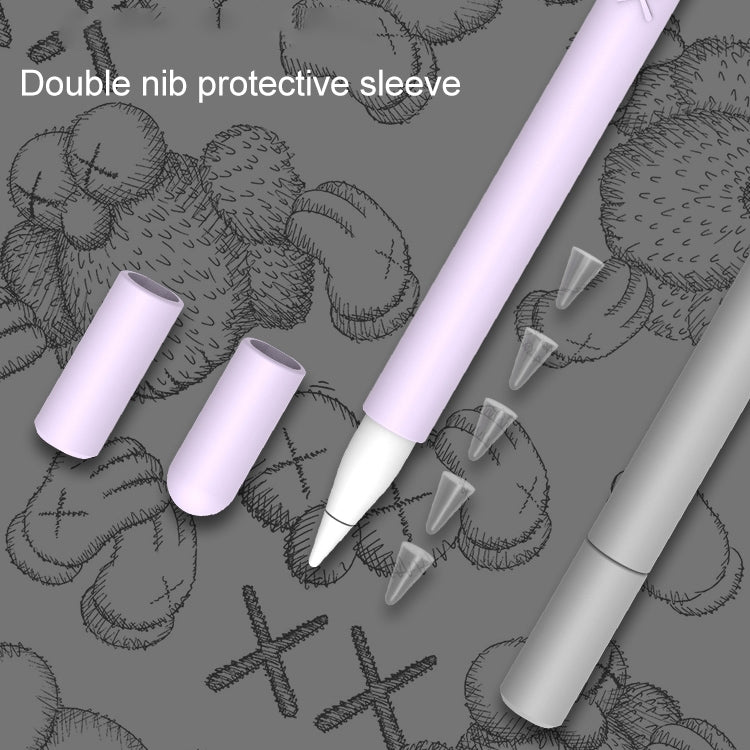 LOVE MEI For Apple Pencil 2 Middle Finger Shape Stylus Pen Silicone Protective Case Cover (Grey) - Pencil Accessories by LOVE MEI | Online Shopping South Africa | PMC TechLife | Buy Now Pay Later Mobicred