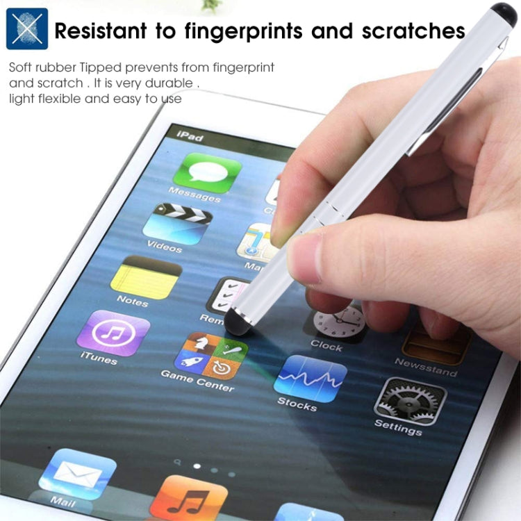 Universal Three Rings Mobile Phone Writing Pen (White) - Stylus Pen by PMC TechLife | Online Shopping South Africa | PMC TechLife