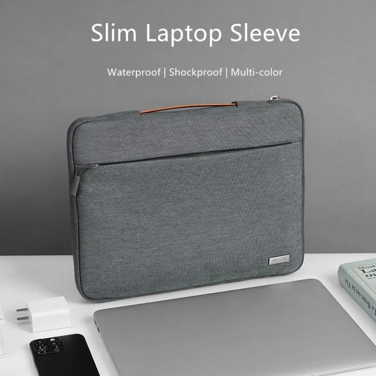 For 13 inch Laptop Zipper Waterproof  Handheld Sleeve Bag (Beige White) - 13.3 inch by PMC TechLife | Online Shopping South Africa | PMC TechLife | Buy Now Pay Later Mobicred