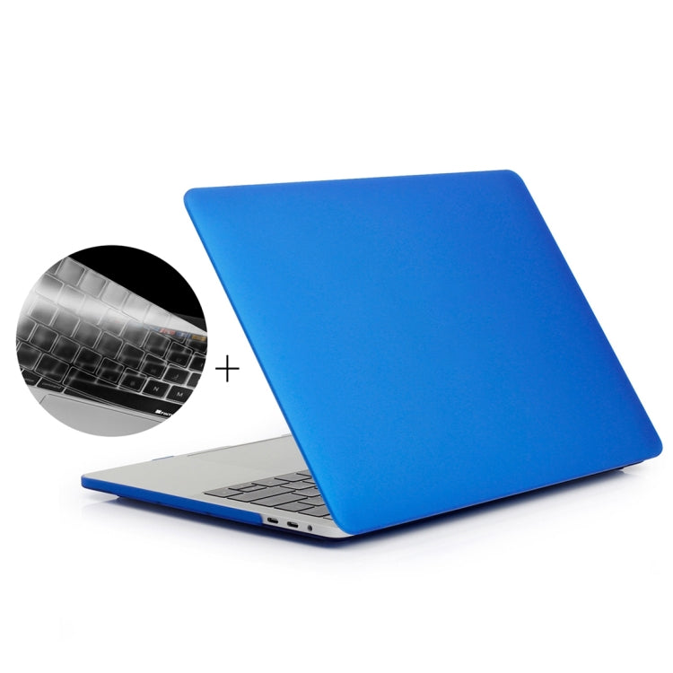 ENKAY Hat-Prince 2 in 1 Frosted Hard Shell Plastic Protective Case + US Version Ultra-thin TPU Keyboard Protector Cover for 2016 New MacBook Pro 15.4 inch with Touchbar (A1707)(Dark Blue) - MacBook Pro Cases by ENKAY | Online Shopping South Africa | PMC Jewellery | Buy Now Pay Later Mobicred