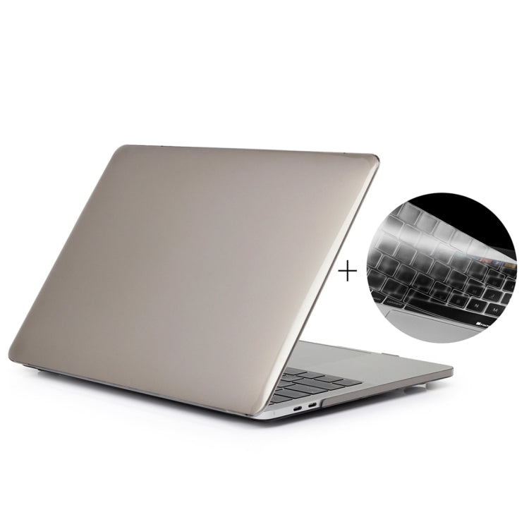 ENKAY Hat-Prince 2 in 1 Crystal Hard Shell Plastic Protective Case + US Version Ultra-thin TPU Keyboard Protector Cover for 2016 New MacBook Pro 13.3 inch with Touchbar (A1706)(Grey) - MacBook Pro Cases by ENKAY | Online Shopping South Africa | PMC Jewellery | Buy Now Pay Later Mobicred