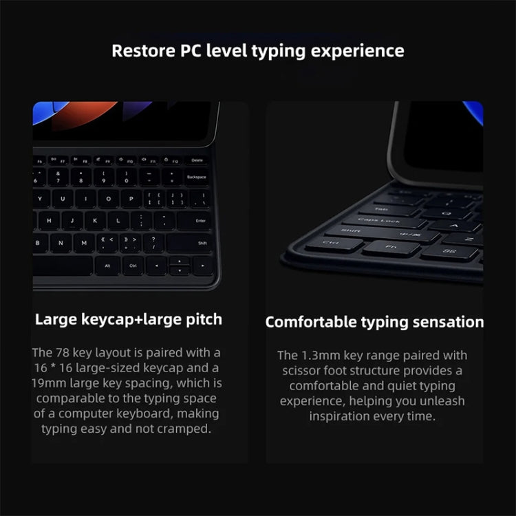 Original For Xiaomi Pad 6S Pro Keyboard Protective Leather Case (White) - free shipping - PMC TechLife - Order now!