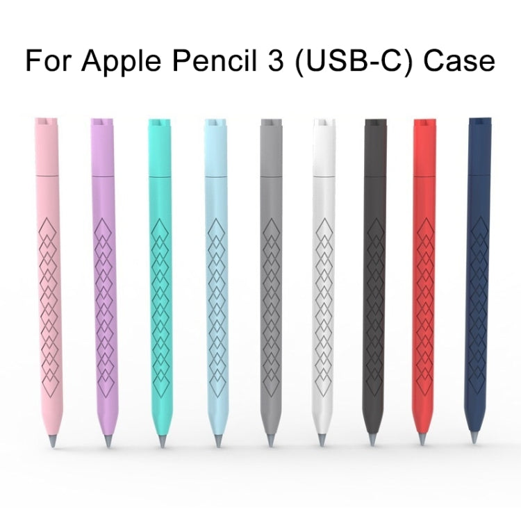 For Apple Pencil (USB-C) Diamond Pattern Silicone Stylus Pen Protective Case (Sky Blue) - Pencil Accessories by PMC Jewellery | Online Shopping South Africa | PMC Jewellery | Buy Now Pay Later Mobicred