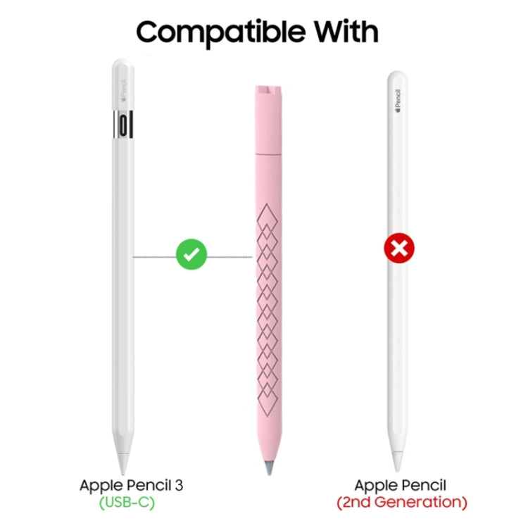 For Apple Pencil (USB-C) Diamond Pattern Silicone Stylus Pen Protective Case (Red) - Pencil Accessories by PMC Jewellery | Online Shopping South Africa | PMC Jewellery | Buy Now Pay Later Mobicred