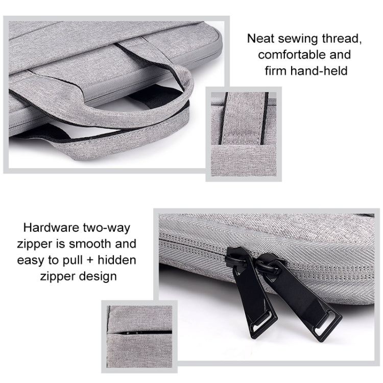 ST03S 15.4 inch Double Side Pockets Wearable Oxford Cloth Soft Handle Portable Laptop Tablet Bag(Grey) - 15 inch by PMC TechLife | Online Shopping South Africa | PMC TechLife | Buy Now Pay Later Mobicred