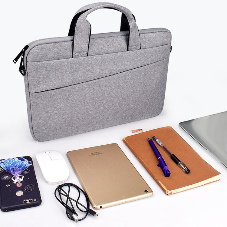 ST03S 15.4 inch Double Side Pockets Wearable Oxford Cloth Soft Handle Portable Laptop Tablet Bag(Grey) - 15 inch by PMC TechLife | Online Shopping South Africa | PMC TechLife | Buy Now Pay Later Mobicred