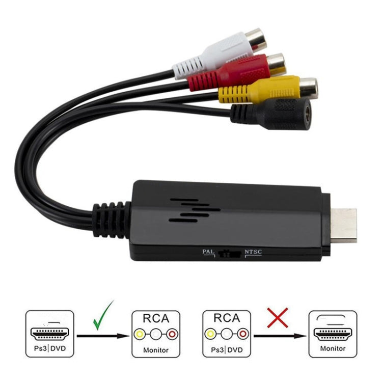 HD Video to 3RCA AV CVBS Converter Adapter - Converter by PMC Jewellery | Online Shopping South Africa | PMC Jewellery | Buy Now Pay Later Mobicred