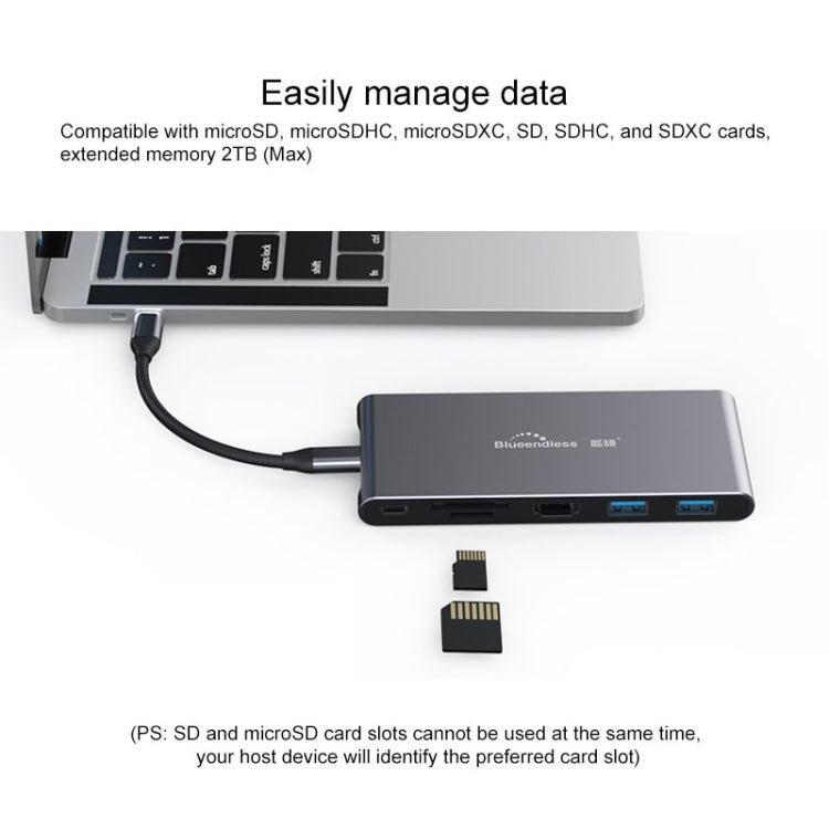 Blueendless 6 In 1 Multi-function Type-C / USB-C HUB Expansion Dock M.2 NGFF Solid State Drive - free shipping - PMC Jewellery - Order now!