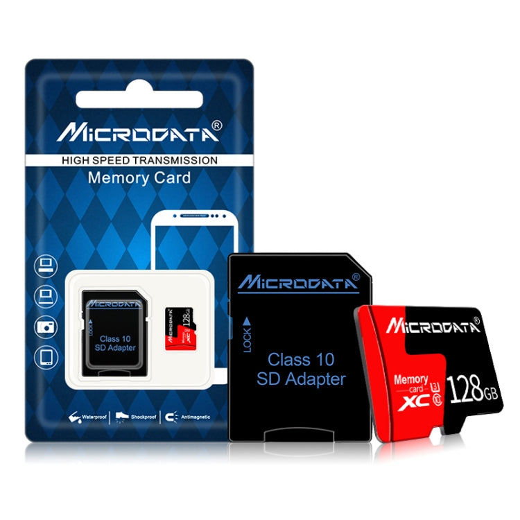 MICRODATA 128GB U3 Red and Black TF(Micro SD) Memory Card - free shipping - PMC Jewellery - Order now!