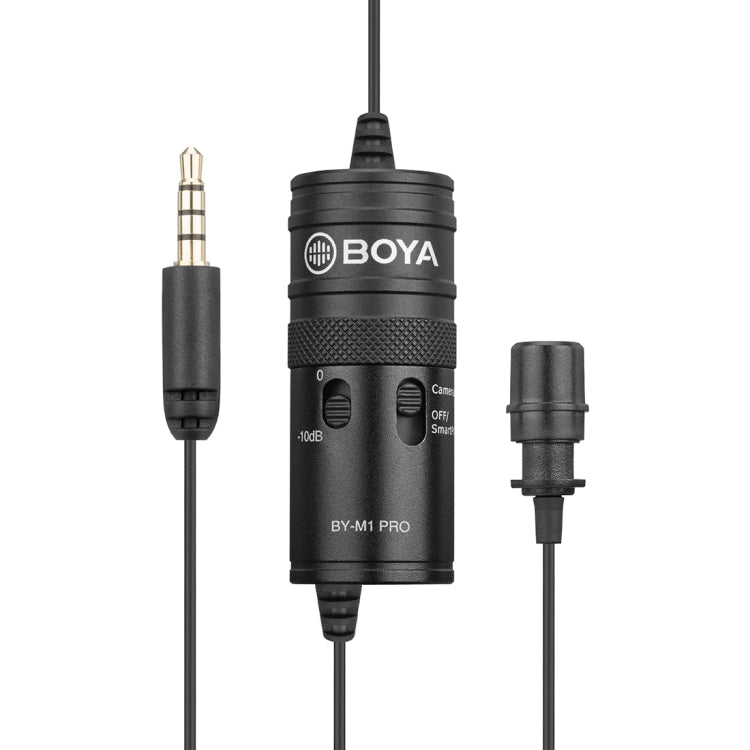 BOYA BY-M1 PRO Universal 3.5mm Plug Omni-directional Lavalier Microphone, Cable Length: 6m (Black) - Camera Microphone by BOYA | Online Shopping South Africa | PMC Jewellery | Buy Now Pay Later Mobicred