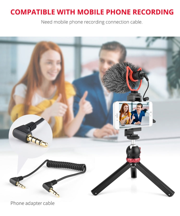 YELANGU MIC10 YLG9920A Professional Interview Condenser Video Shotgun Microphone with 3.5mm Audio Cable for DSLR & DV Camcorder (Black) - Camera Microphone by YELANGU | Online Shopping South Africa | PMC Jewellery | Buy Now Pay Later Mobicred