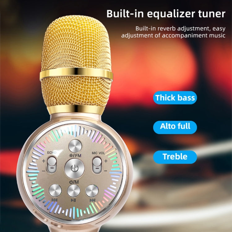 K2 Bluetooth 5.0 Karaoke Live Colorful Lights Wireless Bluetooth Microphone (Rose Gold) - free shipping - PMC Jewellery - Order now!