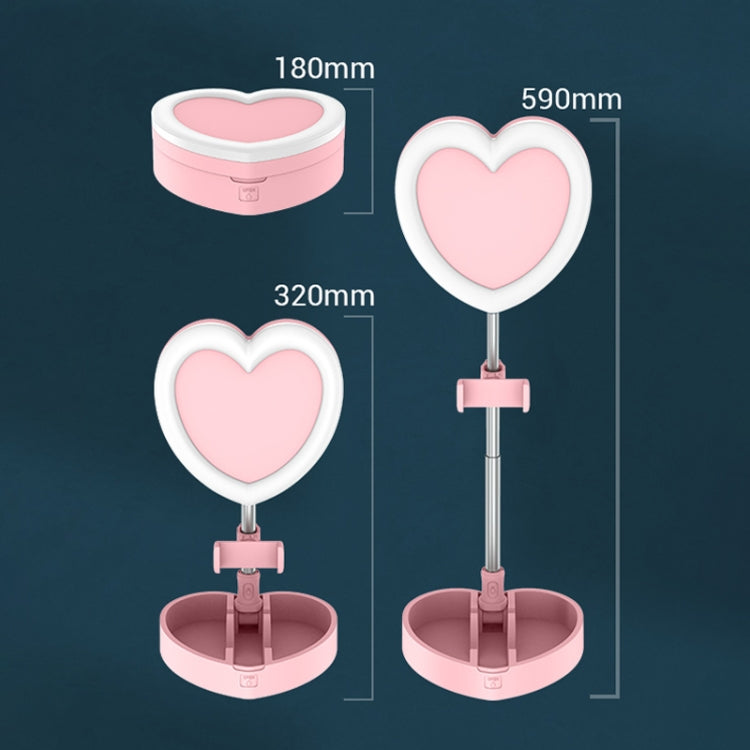 G5 Heart Shape Multi-function Live Broadcast Beauty Fill Light Mobile Phone Holder (Pink) - Selfie Light by PMC Jewellery | Online Shopping South Africa | PMC Jewellery | Buy Now Pay Later Mobicred