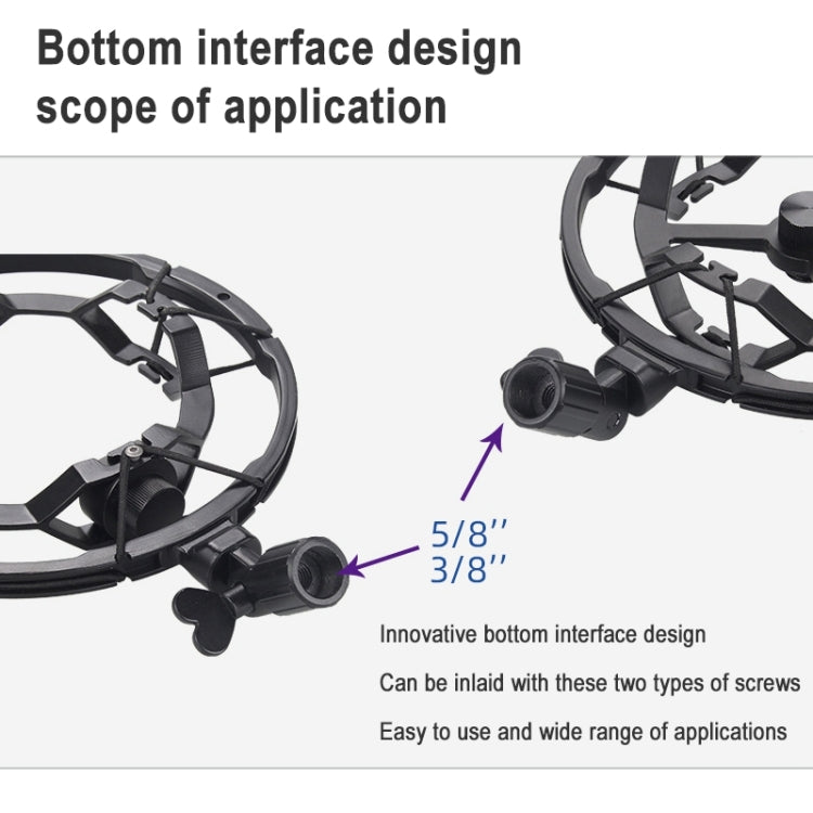 TEYUN T9 Live Microphone Metal Shockproof Bracket(Black) - free shipping - PMC Jewellery - Order now!