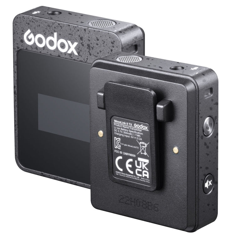 Godox MoveLink II M1 Wireless Lavalier Microphone System with Transmitters and Receiver for DSLR Cameras and Camcorders (Black) - free shipping - PMC Jewellery - Order now!