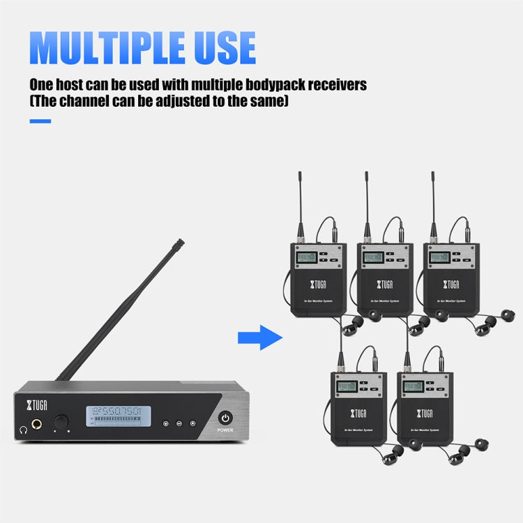 XTUGA IEM1100 UHF Wireless Stage Singer In-Ear Monitor System Single BodyPack Receiver - free shipping - PMC Jewellery - Order now!