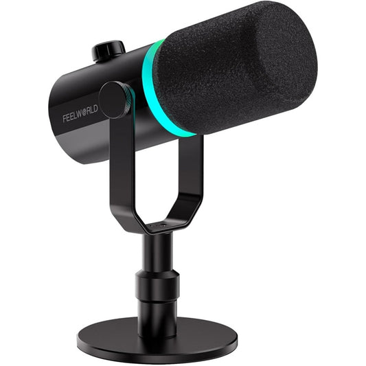 FEELWORLD PM1-XS XLR/USB Dynamic Microphone for Podcasting Recording Gaming Live Streaming (Black) - Microphone by FEELWORLD | Online Shopping South Africa | PMC Jewellery | Buy Now Pay Later Mobicred