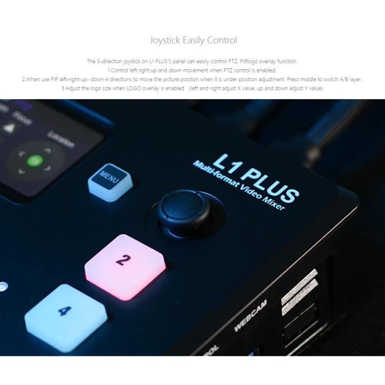 FEELWORLD L1 PLUS Multi-camera Video Mixer Switcher Touch Screen PTZ Control USB3.0 Fast Streaming Switcher (US Plug) - Live Sound Effects Processors by FEELWORLD | Online Shopping South Africa | PMc TechLife | Buy Now Pay Later Mobicred