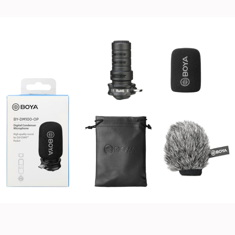 BOYA BY-DM100-OP For DJI OSMO Pocket Camera Dedicated Digital Condenser Microphone (Black) - Microphone by BOYA | Online Shopping South Africa | PMC Jewellery | Buy Now Pay Later Mobicred