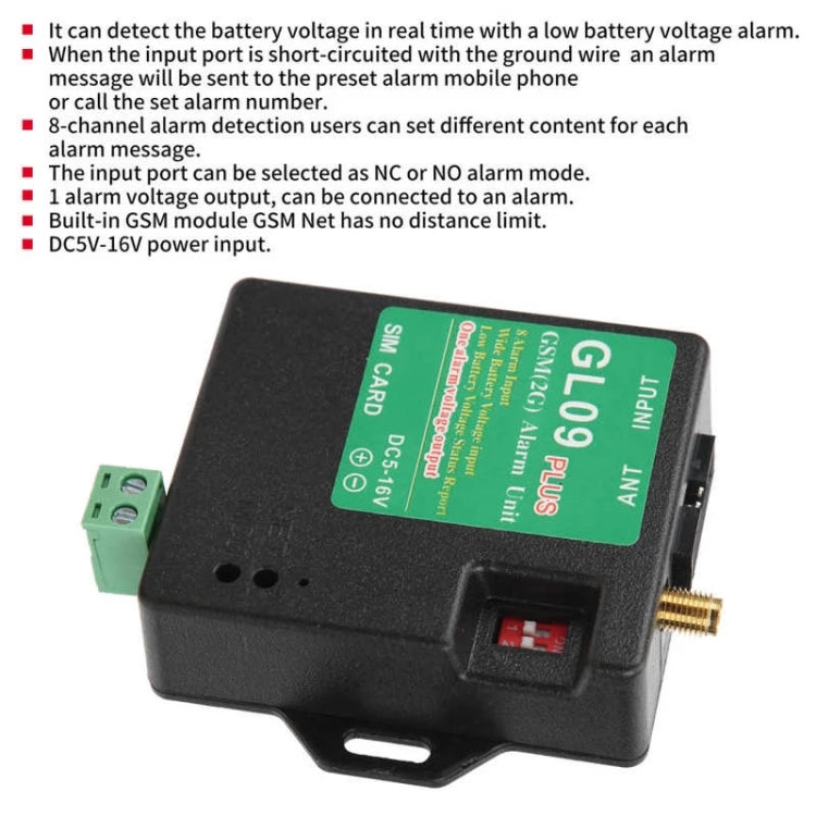 GL09 PLUS Low Standby Power Consumption 8-channel Monitoring GSM Alarm Module - Module by PMC TechLife | Online Shopping South Africa | PMC TechLife | Buy Now Pay Later Mobicred