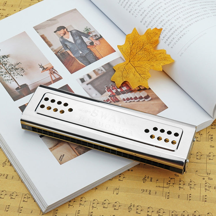 Swan SW24-12A 24-holes Double-sided Harmonica Beginner Polyphony Box Adult Children Beginners Performance - Wind Instruments Accessories by PMC TechLife | Online Shopping South Africa | PMC TechLife