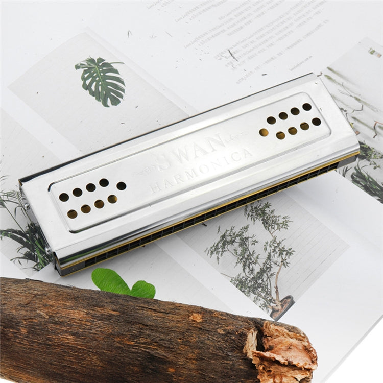 Swan SW24-12A 24-holes Double-sided Harmonica Beginner Polyphony Box Adult Children Beginners Performance - Wind Instruments Accessories by PMC TechLife | Online Shopping South Africa | PMC TechLife