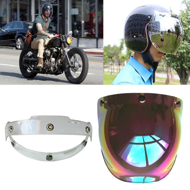 Soman Motorcycle Bubble Visor Open Face Helmet Visor Helmet Windshield Shield with Transparent Frame(Colour) - Helmets by SOMAN | Online Shopping South Africa | PMC TechLife | Buy Now Pay Later Mobicred