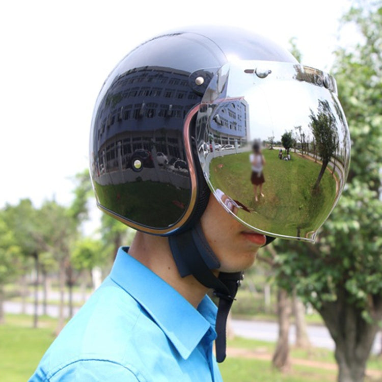 Soman Motorcycle Bubble Visor Open Face Helmet Visor Helmet Windshield Shield with Transparent Frame(Light Smoke) - Helmets by SOMAN | Online Shopping South Africa | PMC Jewellery | Buy Now Pay Later Mobicred