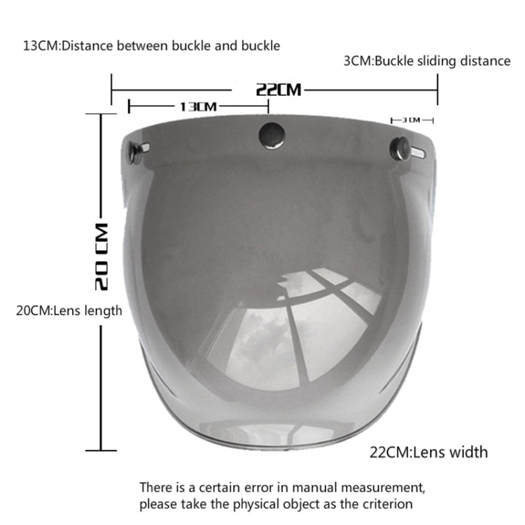 Soman Motorcycle Bubble Visor Open Face Helmet Visor Helmet Windshield Shield with Transparent Frame(Transparent) - free shipping - PMC TechLife - Order now!