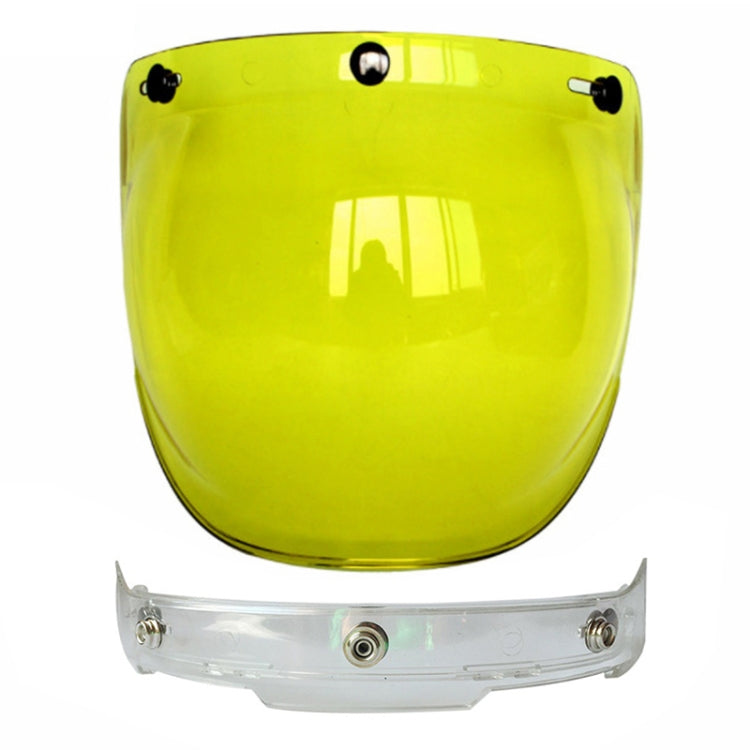 Soman Motorcycle Bubble Visor Open Face Helmet Visor Helmet Windshield Shield with Transparent Frame(Yellow) - Helmets by SOMAN | Online Shopping South Africa | PMC Jewellery | Buy Now Pay Later Mobicred